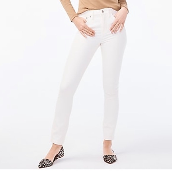 J Crew Highest Waist 10” White Denim Skinny Jeans - Picture 1 of 11
